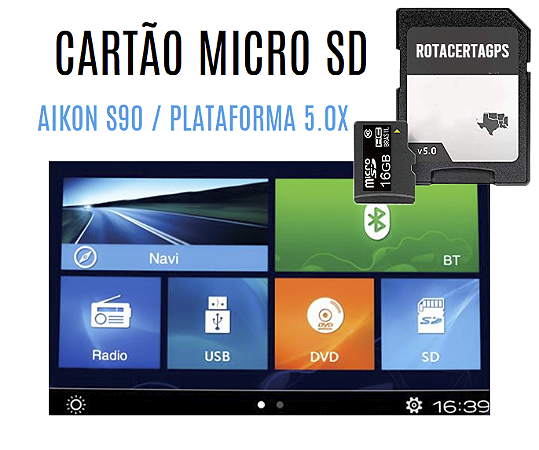 Cartão Micro Sd Gps Central Aikon 5.0X / S90 - iGo Navione 2025